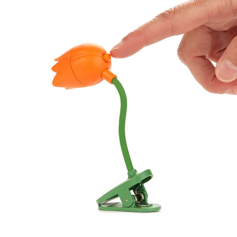 Luce da lettura a forma di tulipano arancione
